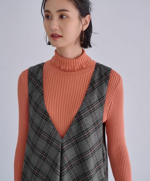 CARA O CRUZ / キャラ・オ・クルス ロング・マキシ丈ワンピース | チェックのジャンパースカート | 詳細24