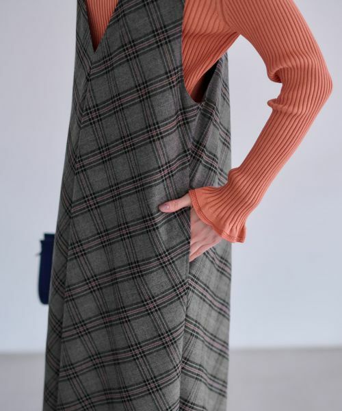 CARA O CRUZ / キャラ・オ・クルス ロング・マキシ丈ワンピース | チェックのジャンパースカート | 詳細26