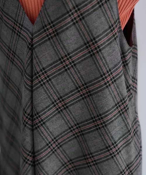 CARA O CRUZ / キャラ・オ・クルス ロング・マキシ丈ワンピース | チェックのジャンパースカート | 詳細28