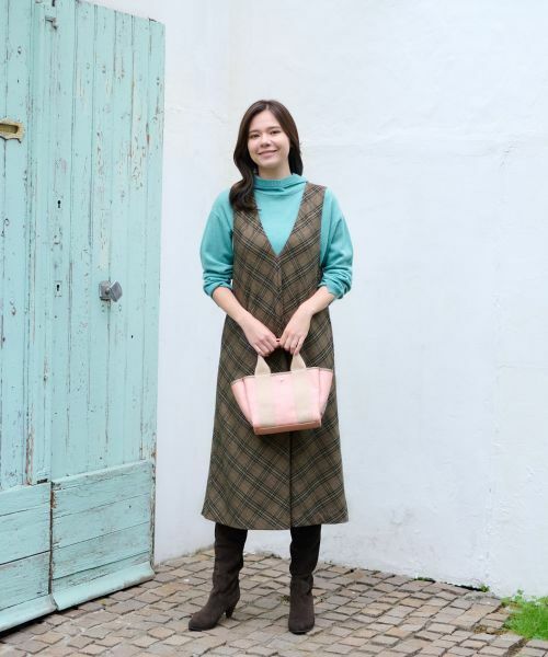 CARA O CRUZ / キャラ・オ・クルス ロング・マキシ丈ワンピース | チェックのジャンパースカート | 詳細8