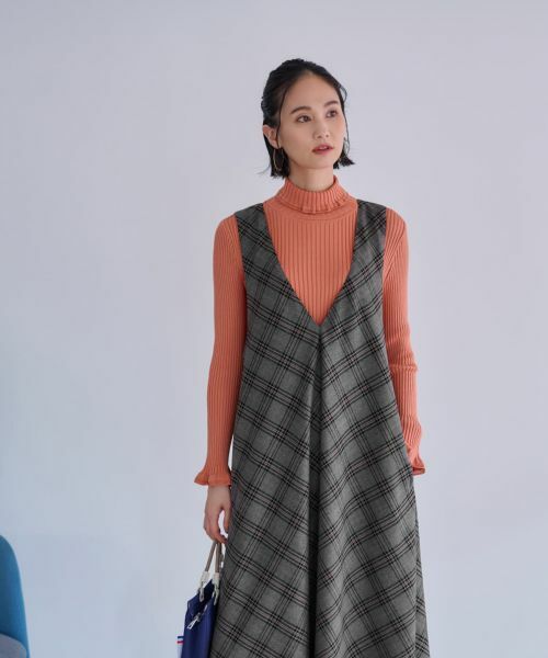 CARA O CRUZ / キャラ・オ・クルス ロング・マキシ丈ワンピース | チェックのジャンパースカート | 詳細9