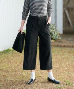 CARA O CRUZ / キャラ・オ・クルス その他パンツ | 後ろウエストゴムコーデュロイのクロップドパンツ【ハッピーサーキュレーション】【産地ナブル】