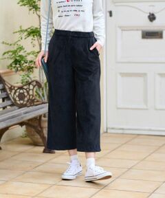 CARA O CRUZ / キャラ・オ・クルス その他パンツ | 後ろウエストゴムコーデュロイのクロップドパンツ【ハッピーサーキュレーション】【産地ナブル】