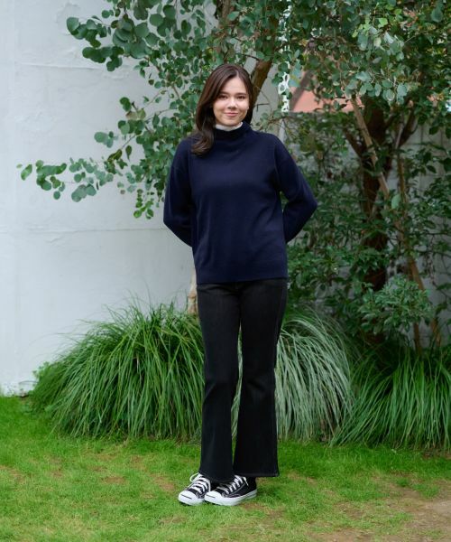 CARA O CRUZ / キャラ・オ・クルス その他パンツ | 【あったか】裏起毛のデニムジャージのブラックパンツ | 詳細8