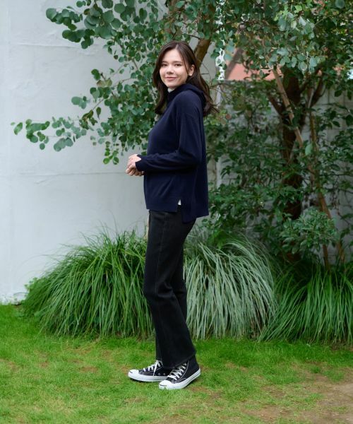 CARA O CRUZ / キャラ・オ・クルス その他パンツ | 【あったか】裏起毛のデニムジャージのブラックパンツ | 詳細9