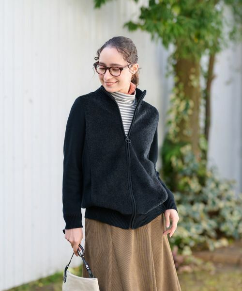 CARA O CRUZ / キャラ・オ・クルス カーディガン・ボレロ | もこもこジップアップカーディガン | 詳細1