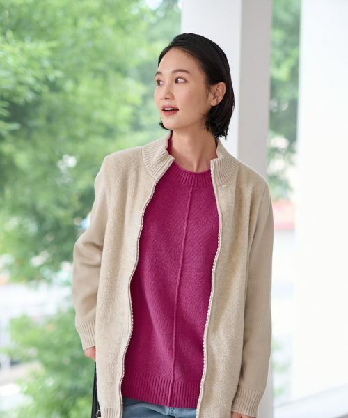 CARA O CRUZ / キャラ・オ・クルス カーディガン・ボレロ | もこもこジップアップカーディガン | 詳細8