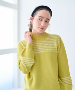 CARA O CRUZ / キャラ・オ・クルス ニット・セーター | スパンコールのボーダーニット【CoC by CARA O CRUZ】