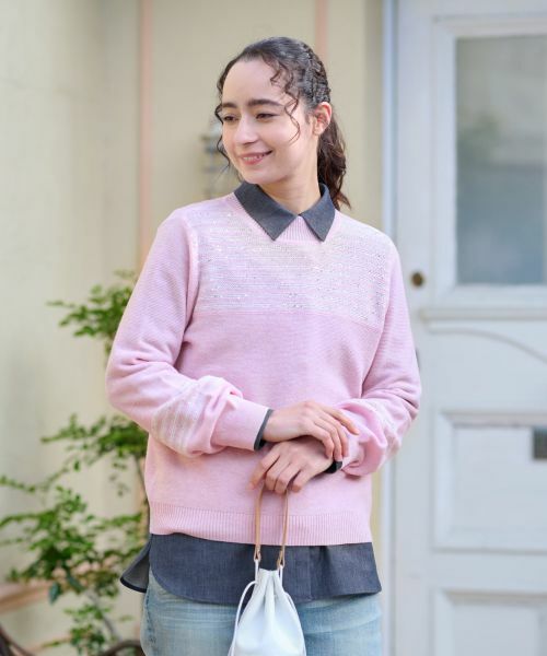 CARA O CRUZ / キャラ・オ・クルス ニット・セーター | スパンコールのボーダーニット【CoC by CARA O CRUZ】 | 詳細2