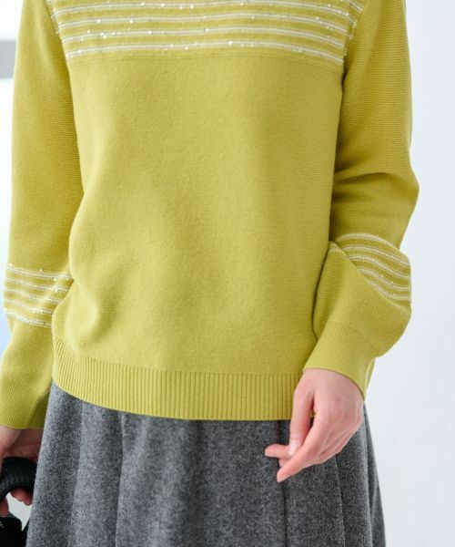 CARA O CRUZ / キャラ・オ・クルス ニット・セーター | スパンコールのボーダーニット【CoC by CARA O CRUZ】 | 詳細25