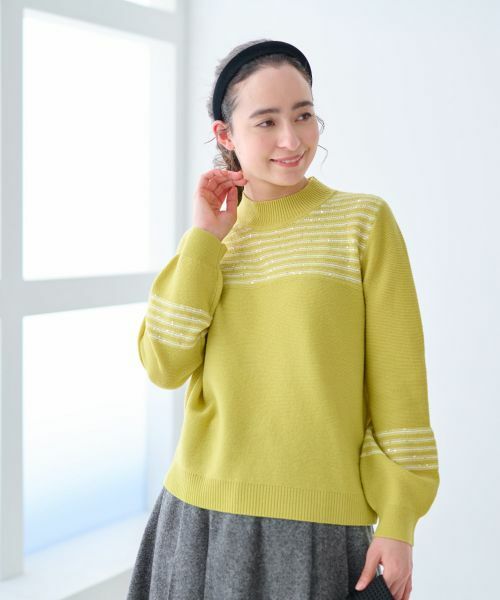 CARA O CRUZ / キャラ・オ・クルス ニット・セーター | スパンコールのボーダーニット【CoC by CARA O CRUZ】 | 詳細7