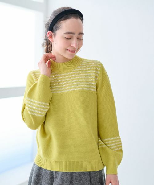 CARA O CRUZ / キャラ・オ・クルス ニット・セーター | スパンコールのボーダーニット【CoC by CARA O CRUZ】 | 詳細8