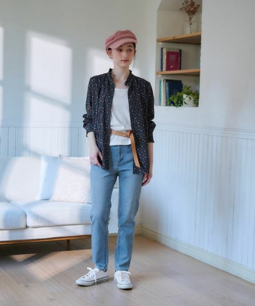 CARA O CRUZ / キャラ・オ・クルス シャツ・ブラウス | 洗える タイ付き小花柄 バンドカラーブラウス【CoC by CARA O CRUZ】 | 詳細15