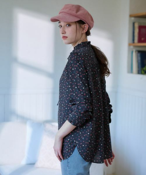 CARA O CRUZ / キャラ・オ・クルス シャツ・ブラウス | 洗える タイ付き小花柄 バンドカラーブラウス【CoC by CARA O CRUZ】 | 詳細9