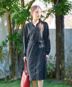 CARA O CRUZ / キャラ・オ・クルス ドレス | 洗える ベルト付き小花柄シャツワンピース【CoC by CARA O CRUZ】