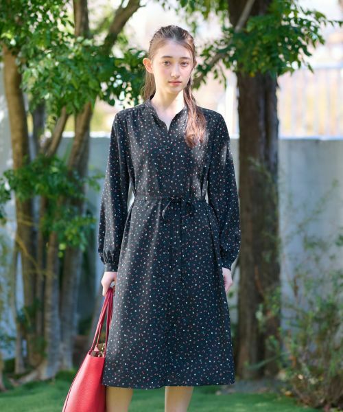 CARA O CRUZ / キャラ・オ・クルス ドレス | 洗える ベルト付き小花柄シャツワンピース【CoC by CARA O CRUZ】 | 詳細1