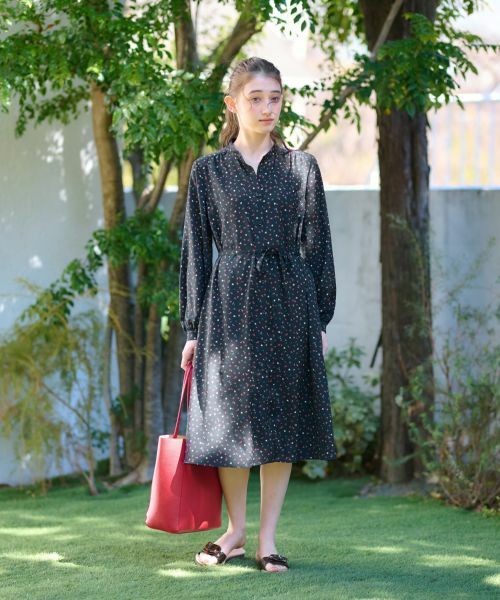 CARA O CRUZ / キャラ・オ・クルス ドレス | 洗える ベルト付き小花柄シャツワンピース【CoC by CARA O CRUZ】 | 詳細13