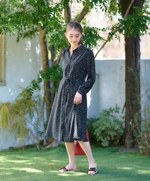 CARA O CRUZ / キャラ・オ・クルス ドレス | 洗える ベルト付き小花柄シャツワンピース【CoC by CARA O CRUZ】 | 詳細15