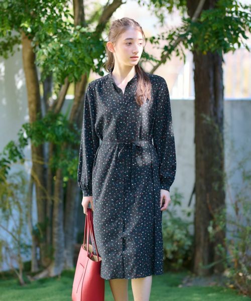 CARA O CRUZ / キャラ・オ・クルス ドレス | 洗える ベルト付き小花柄シャツワンピース【CoC by CARA O CRUZ】 | 詳細2