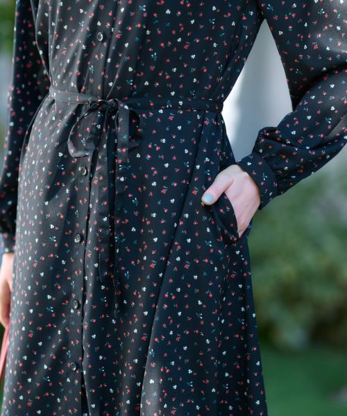 CARA O CRUZ / キャラ・オ・クルス ドレス | 洗える ベルト付き小花柄シャツワンピース【CoC by CARA O CRUZ】 | 詳細20