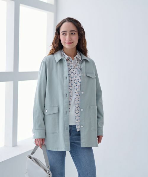 CARA O CRUZ / キャラ・オ・クルス テーラードジャケット | 洗える のびのびシャツジャケット | 詳細1