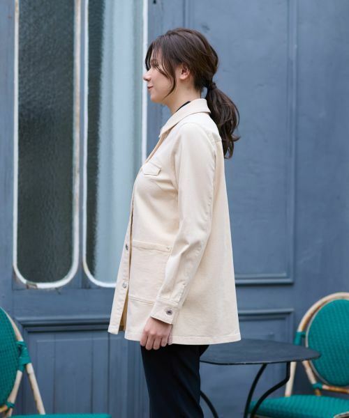 CARA O CRUZ / キャラ・オ・クルス テーラードジャケット | 洗える のびのびシャツジャケット | 詳細21