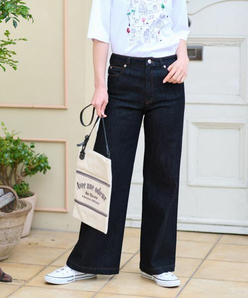 CARA O CRUZ / キャラ・オ・クルス デニムパンツ | 洗える ストレッチワイドデニム | 詳細1