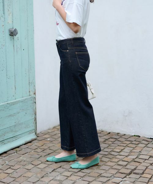 CARA O CRUZ / キャラ・オ・クルス デニムパンツ | 洗える ストレッチワイドデニム | 詳細12