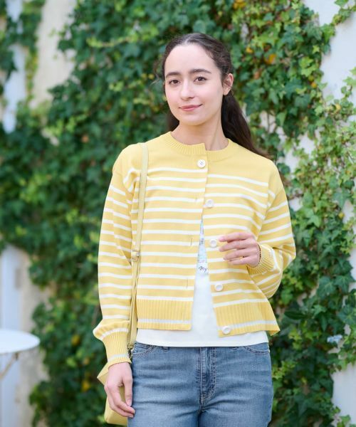 CARA O CRUZ / キャラ・オ・クルス カーディガン・ボレロ | 洗える ボーダーカ−ディガン | 詳細1