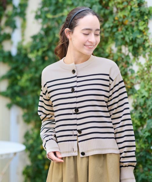CARA O CRUZ / キャラ・オ・クルス カーディガン・ボレロ | 洗える ボーダーカ−ディガン | 詳細11