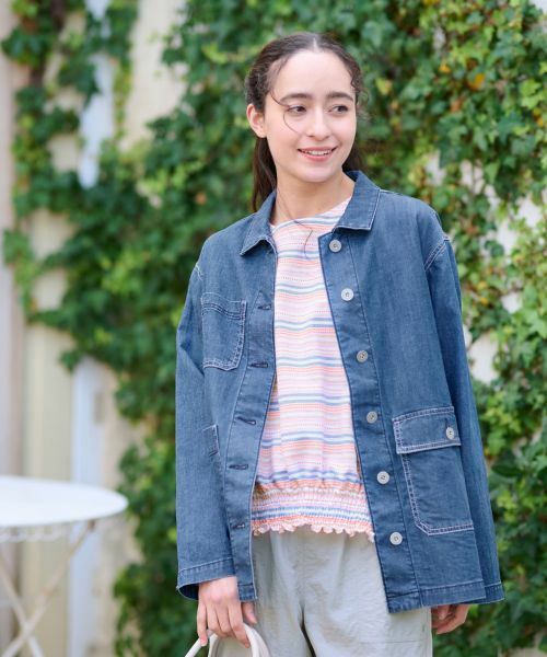 CARA O CRUZ / キャラ・オ・クルス テーラードジャケット | 洗える カバーオールデニム | 詳細1