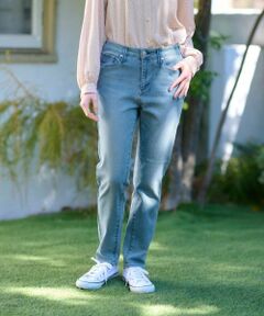 未使用 タグ付き CARA O CRUZ レリアン デニム ジーンズ 洗える 裾断ち切りクロップドデニム|キャラ・オ・クルス