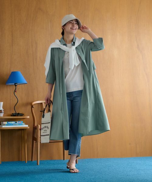 CARA O CRUZ / キャラ・オ・クルス その他パンツ | 洗える 裾断ち切りクロップドデニム | 詳細1