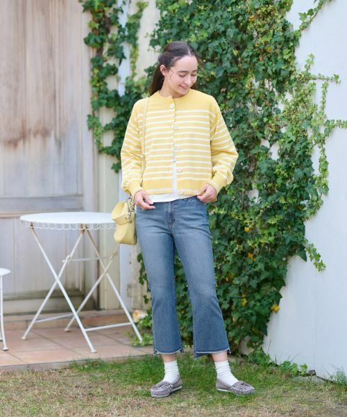 CARA O CRUZ / キャラ・オ・クルス その他パンツ | 洗える 裾断ち切りクロップドデニム | 詳細10