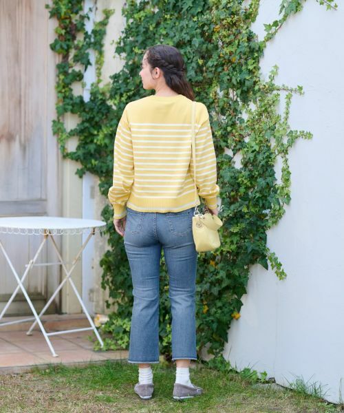 CARA O CRUZ / キャラ・オ・クルス その他パンツ | 洗える 裾断ち切りクロップドデニム | 詳細13