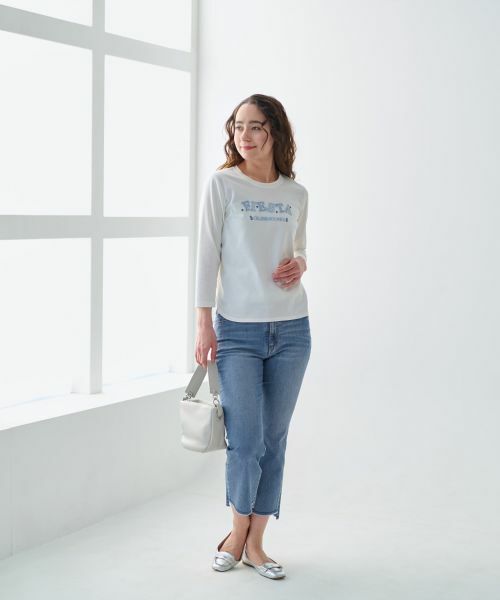 CARA O CRUZ / キャラ・オ・クルス その他パンツ | 洗える 裾断ち切りクロップドデニム | 詳細18