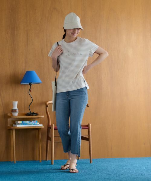 CARA O CRUZ / キャラ・オ・クルス その他パンツ | 洗える 裾断ち切りクロップドデニム | 詳細2