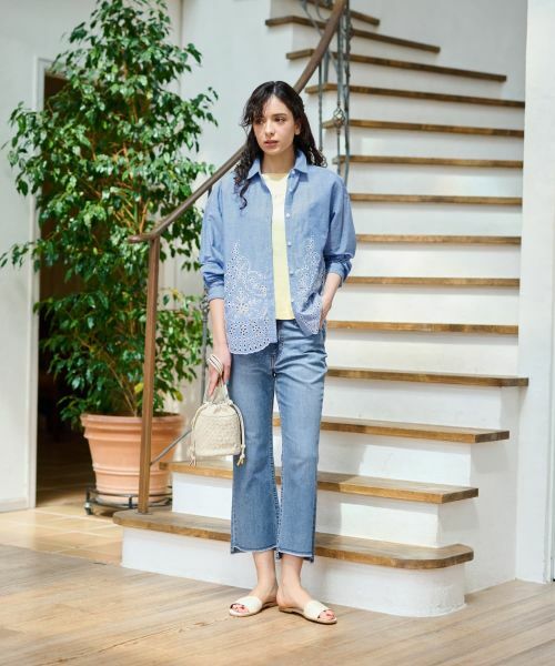 CARA O CRUZ / キャラ・オ・クルス その他パンツ | 洗える 裾断ち切りクロップドデニム | 詳細22