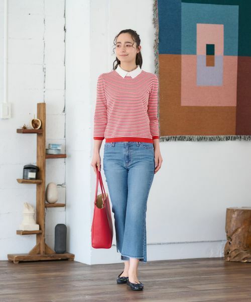 CARA O CRUZ / キャラ・オ・クルス その他パンツ | 洗える 裾断ち切りクロップドデニム | 詳細6