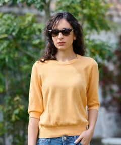 CARA O CRUZ / キャラ・オ・クルス ニット・セーター | 洗える 衿ボタン クルーネックニット