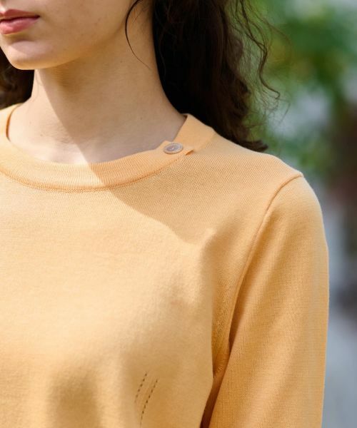 CARA O CRUZ / キャラ・オ・クルス ニット・セーター | 洗える 衿ボタン クルーネックニット | 詳細21