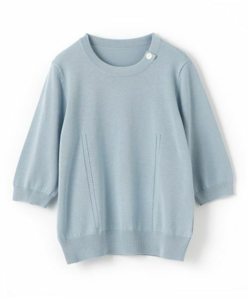 CARA O CRUZ / キャラ・オ・クルス ニット・セーター | 洗える 衿ボタン クルーネックニット | 詳細24