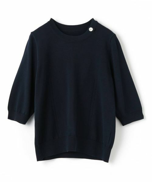 CARA O CRUZ / キャラ・オ・クルス ニット・セーター | 洗える 衿ボタン クルーネックニット | 詳細25