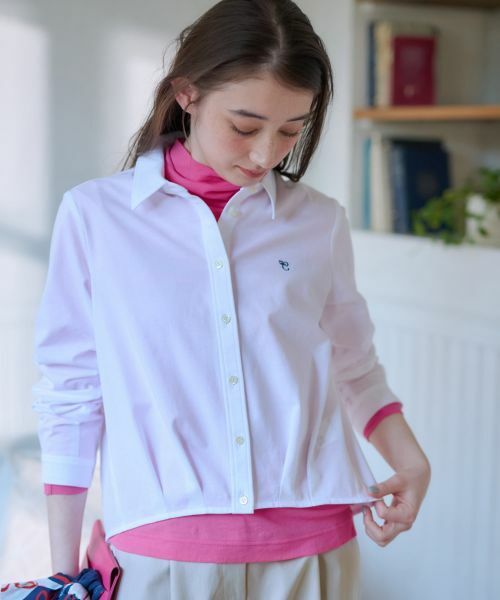 CARA O CRUZ / キャラ・オ・クルス シャツ・ブラウス | 洗える ワンポイントロゴ刺繍シャツ | 詳細1