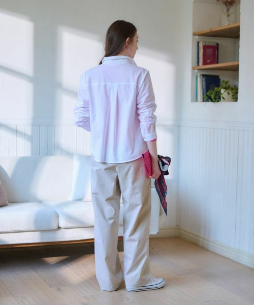 CARA O CRUZ / キャラ・オ・クルス シャツ・ブラウス | 洗える ワンポイントロゴ刺繍シャツ | 詳細18