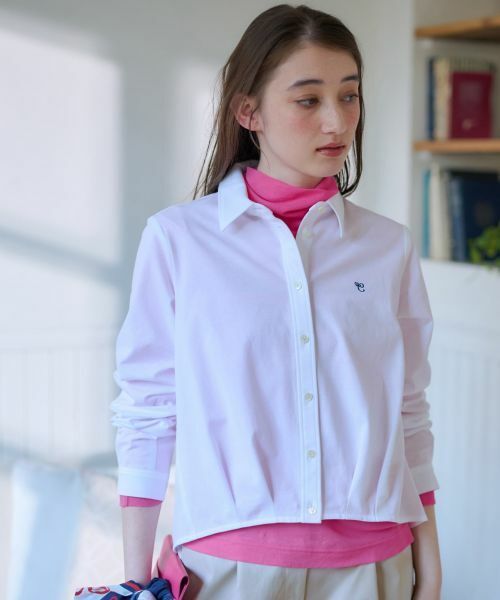 CARA O CRUZ / キャラ・オ・クルス シャツ・ブラウス | 洗える ワンポイントロゴ刺繍シャツ | 詳細2