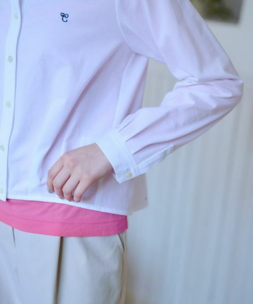 CARA O CRUZ / キャラ・オ・クルス シャツ・ブラウス | 洗える ワンポイントロゴ刺繍シャツ | 詳細23