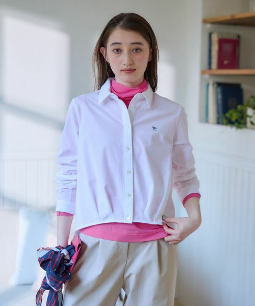 CARA O CRUZ / キャラ・オ・クルス シャツ・ブラウス | 洗える ワンポイントロゴ刺繍シャツ | 詳細3