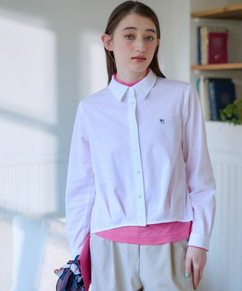 CARA O CRUZ / キャラ・オ・クルス シャツ・ブラウス | 洗える ワンポイントロゴ刺繍シャツ | 詳細4