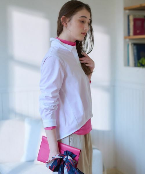 CARA O CRUZ / キャラ・オ・クルス シャツ・ブラウス | 洗える ワンポイントロゴ刺繍シャツ | 詳細5